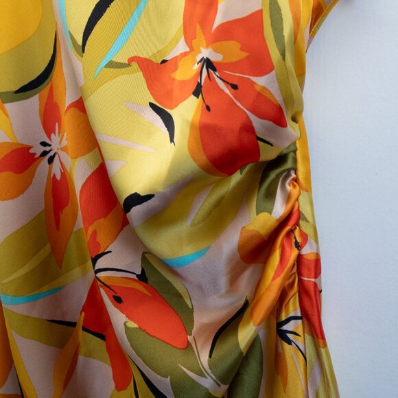 House Of Harlow 1960 x Revolve Tropical Print Satin Slip Midi Dress Tropical - Picture 4 of 14